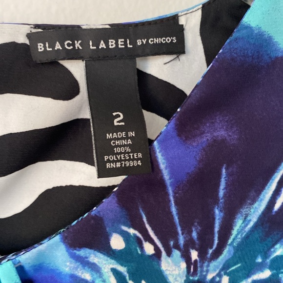 Black Label By Chico’s; size 2 (L); single button back opening; UEC - Picture 3 of 7